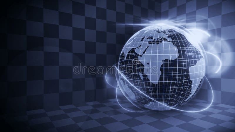 Futuristic hologram planet earth. Business success concept. Cyber loop animation. Earth globe 3d with business technology. vector illustration