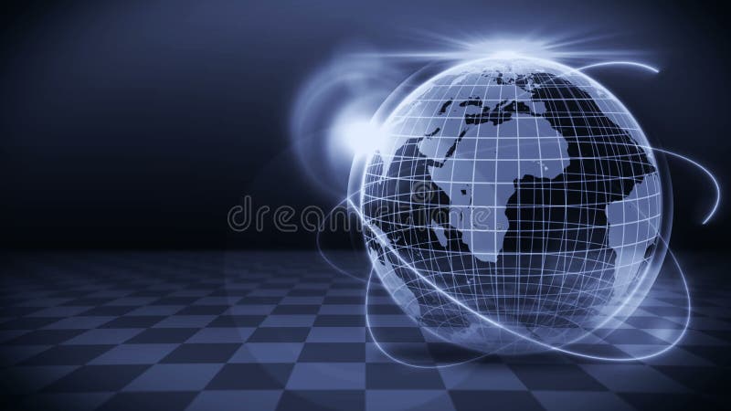 Futuristic hologram planet earth. Business success concept. Cyber loop animation. Earth globe 3d with business technology. royalty free illustration
