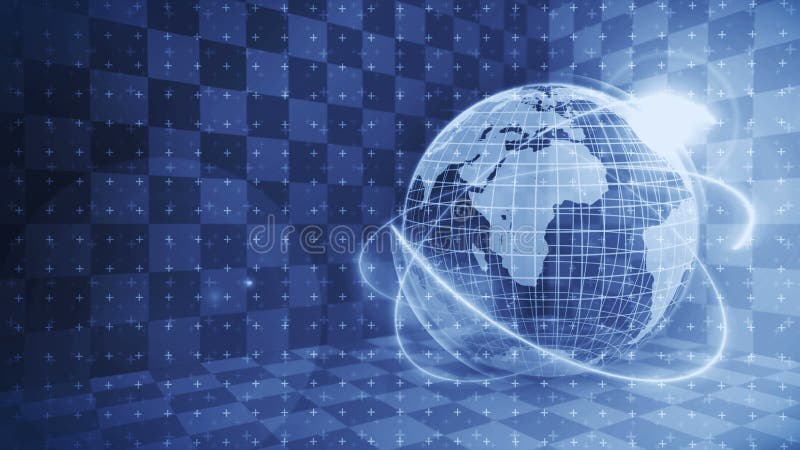 Futuristic hologram planet earth. Business success concept. Cyber loop animation. Earth globe 3d with business technology. vector illustration