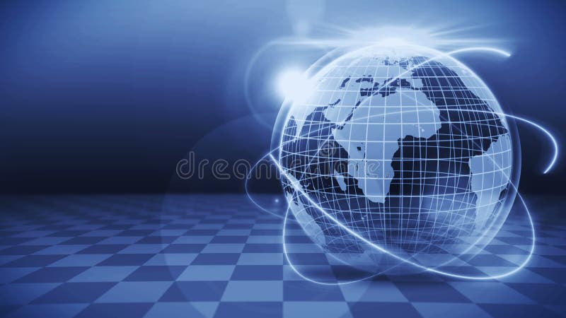 Futuristic hologram planet earth. Business success concept. Cyber loop animation. Earth globe 3d with business technology. royalty free illustration