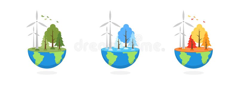 Globe Earth eco illustration. Eco-friendly concept. Environment Day royalty free illustration