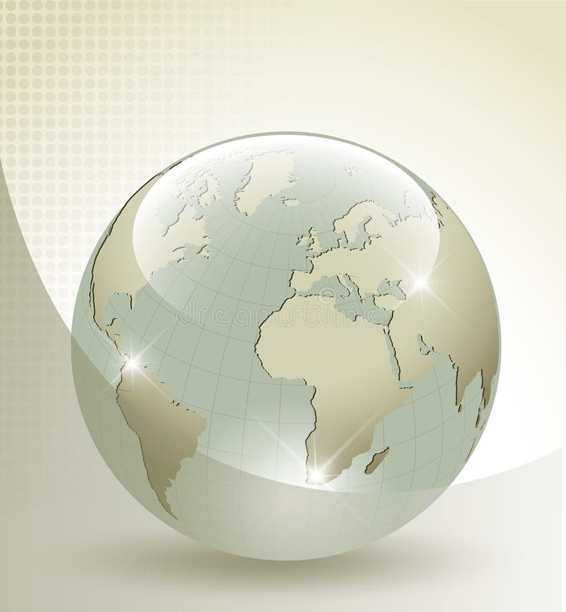 Globe en verre de la terre 3d