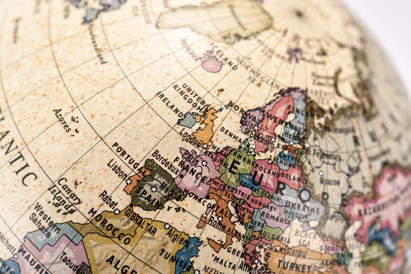 Close-up of Europe in the colorful world map. Close-up of Europe in the colorful world map.