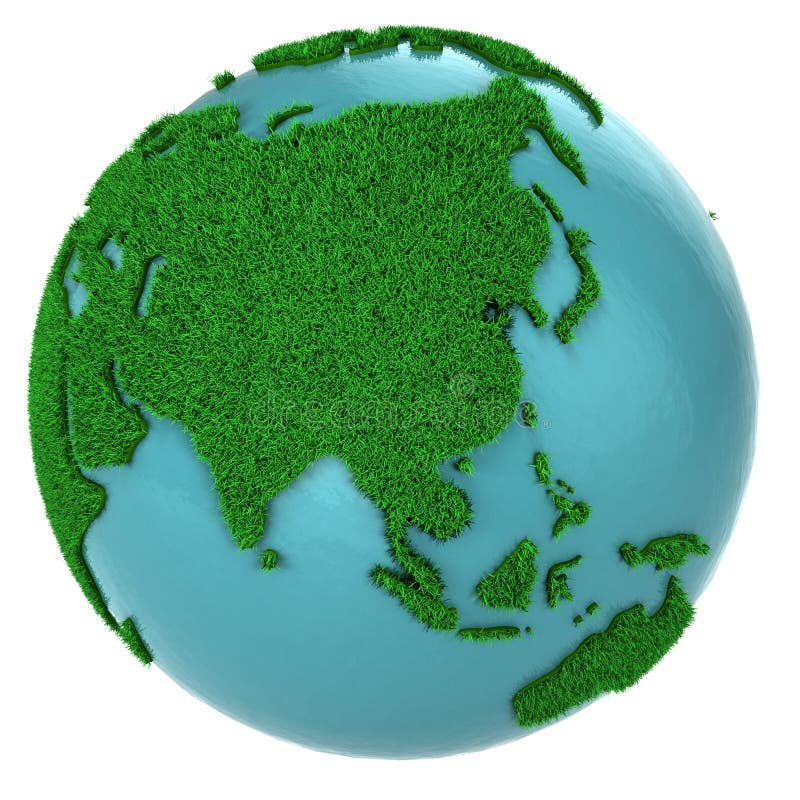 Globe of grass and water, Asia part