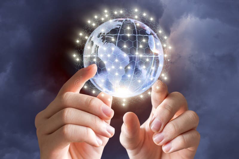 Globe in the hands of a businessman. royalty free stock images Globe in the hands of a businessman. royalty free stock images