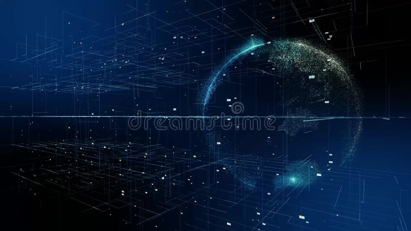 Globe HUD Digital Animation Futuristic Tech Earth Interface pour Vidéos&Présentations illustration de vecteur