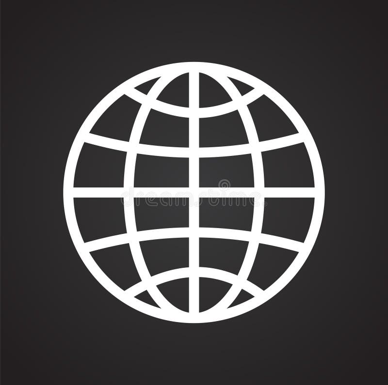 Globe Icon on Black Background for Graphic and Web Design, Modern