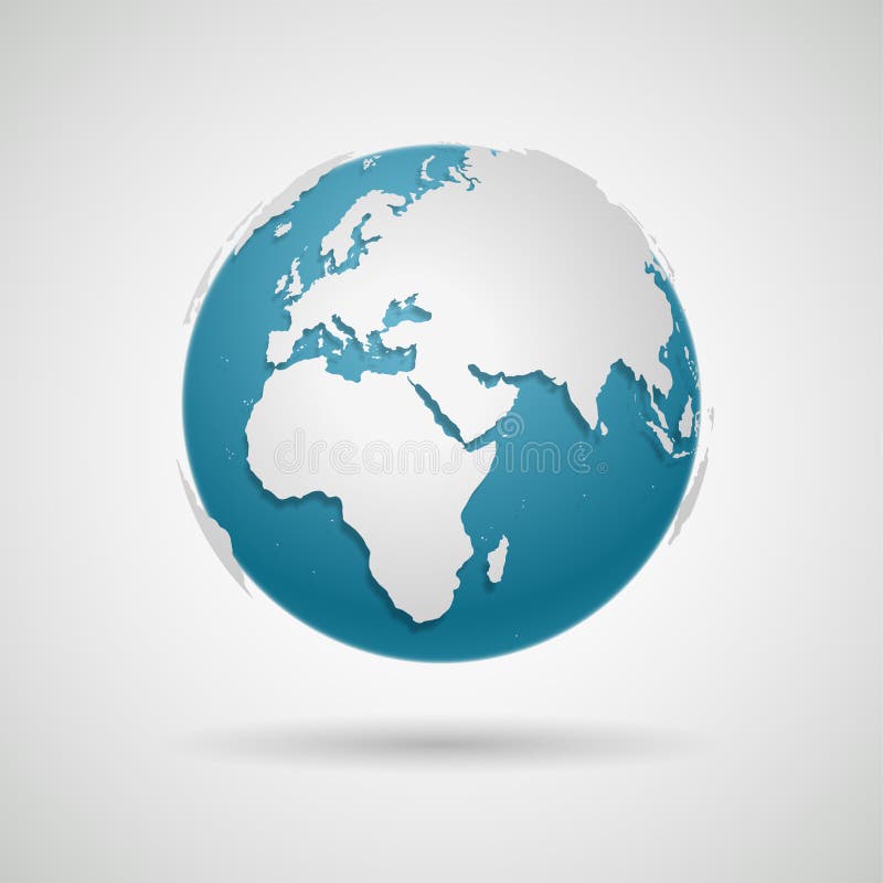 Globe Icon - Round World Map Vector vector illustration
