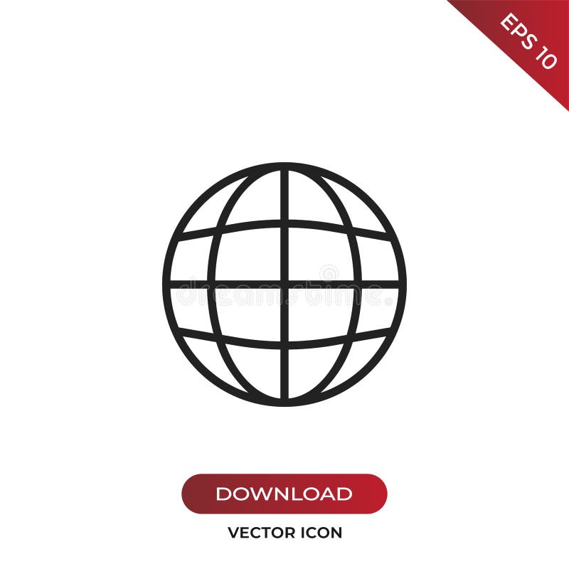 Globe icon vector. Simple globe sign in modern design style for web site and mobile app. EPS10 vector illustration