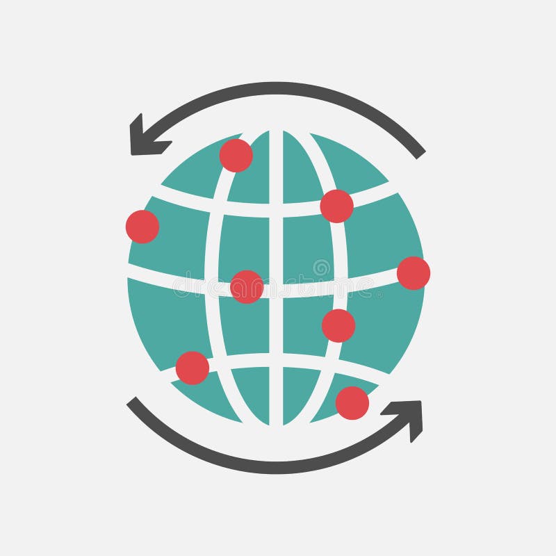 Globe icon, world wide icon flat design vector illustration