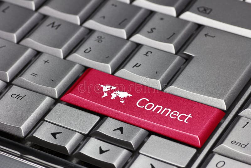 Globe key to connect to the world. royalty free stock image Globe key to connect to the world. royalty free stock image