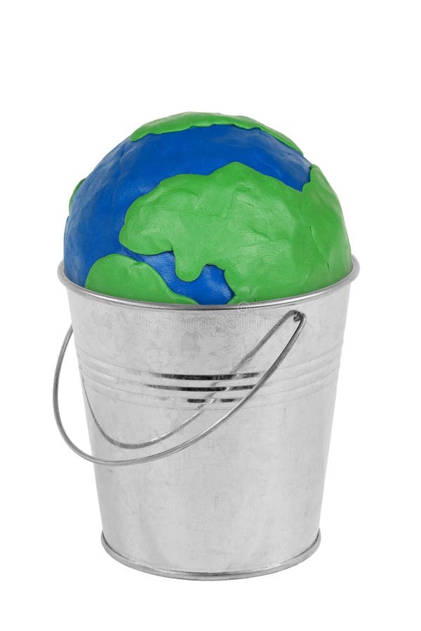 Globe in a metal bucket