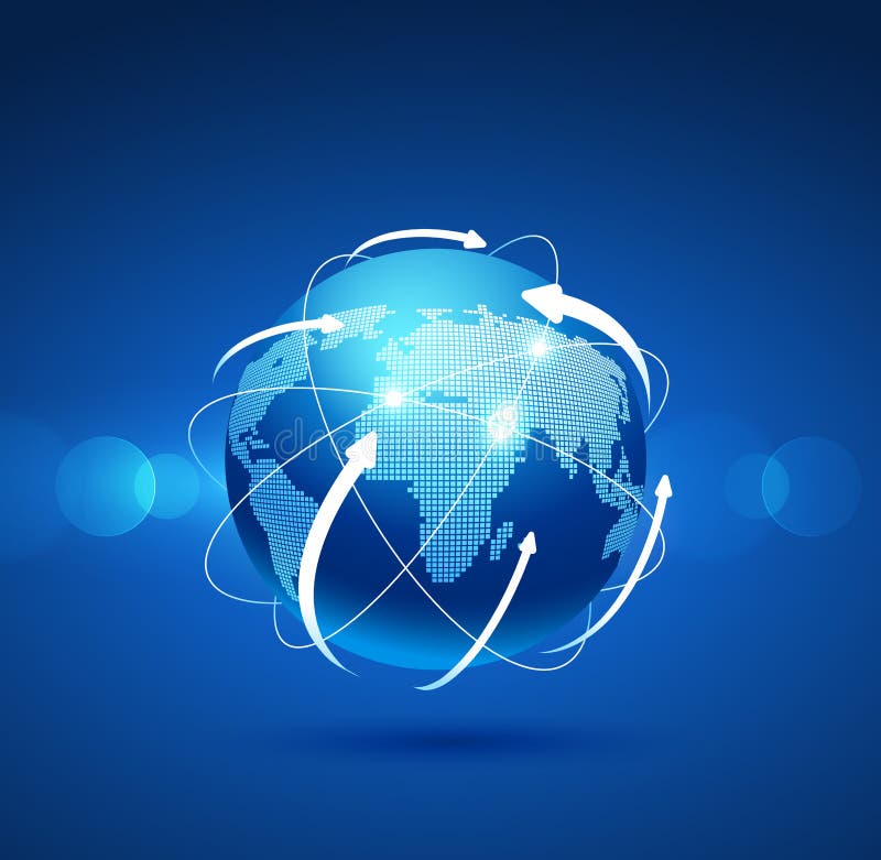 Globe network connection. Vector vector illustration