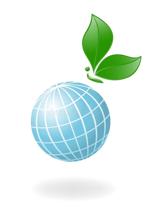 Globe with the plant-butterfly stock illustration Globe with the plant-butterfly stock illustration