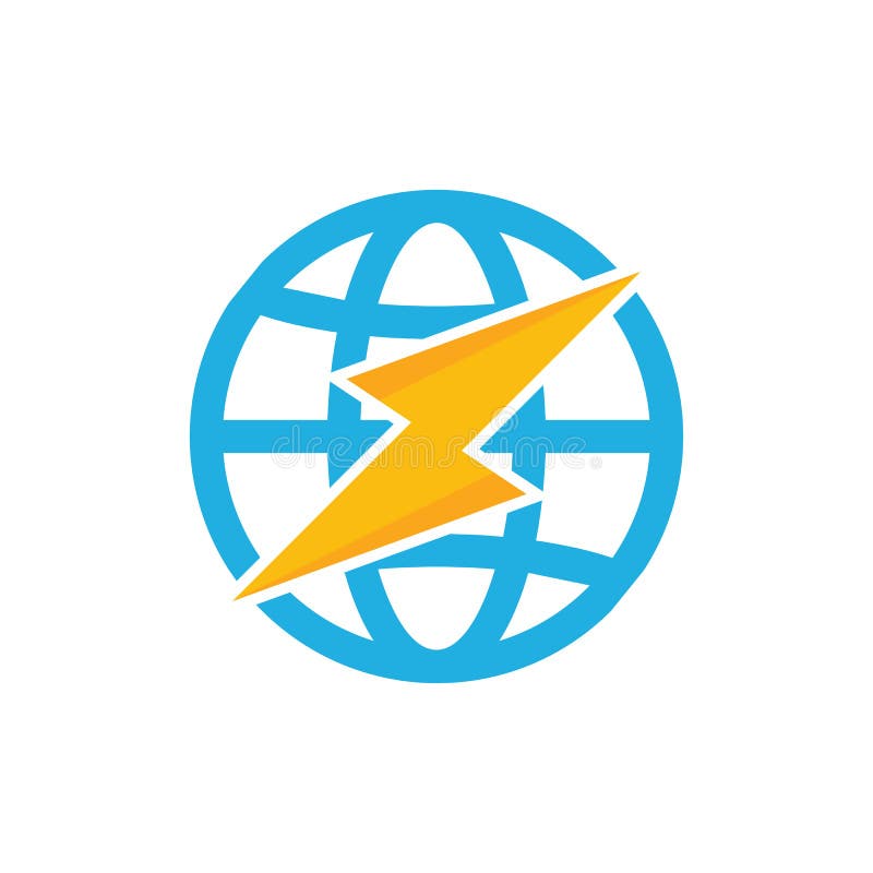 Globe Power Logo Icon Design Stock Vector Illustration of battery