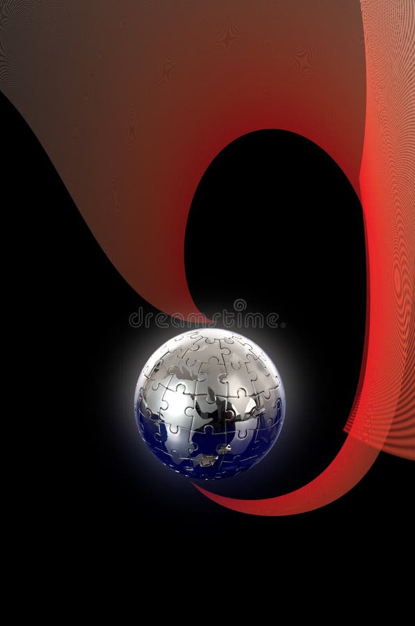 Globe puzzle on abstract background