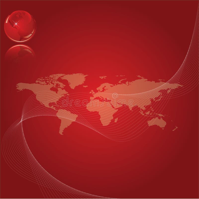 Globe Red Background