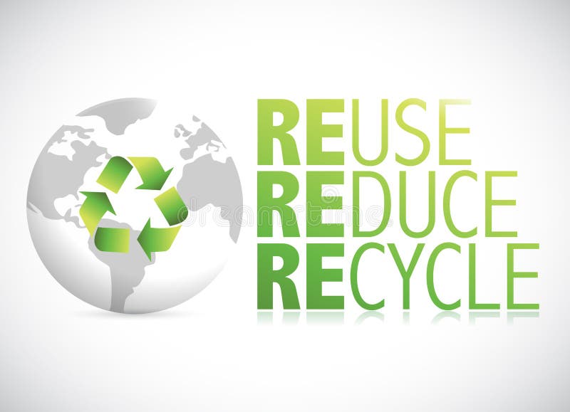 globe reduce, reuse, recycle sign