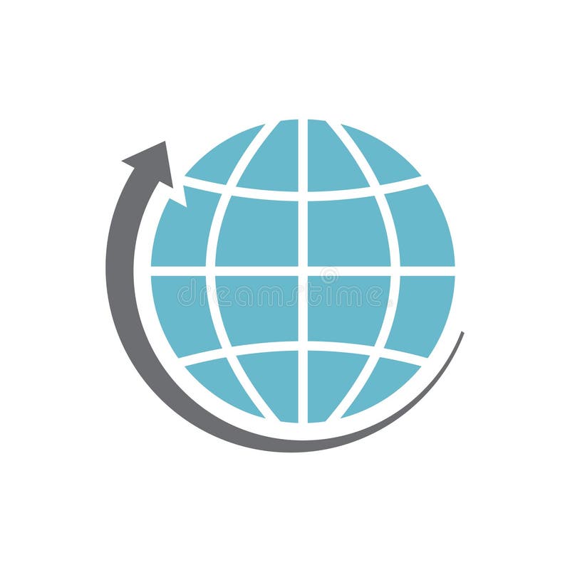 Globe related icon on background for graphic and web design. Simple vector sign. Internet concept symbol for website royalty free illustration