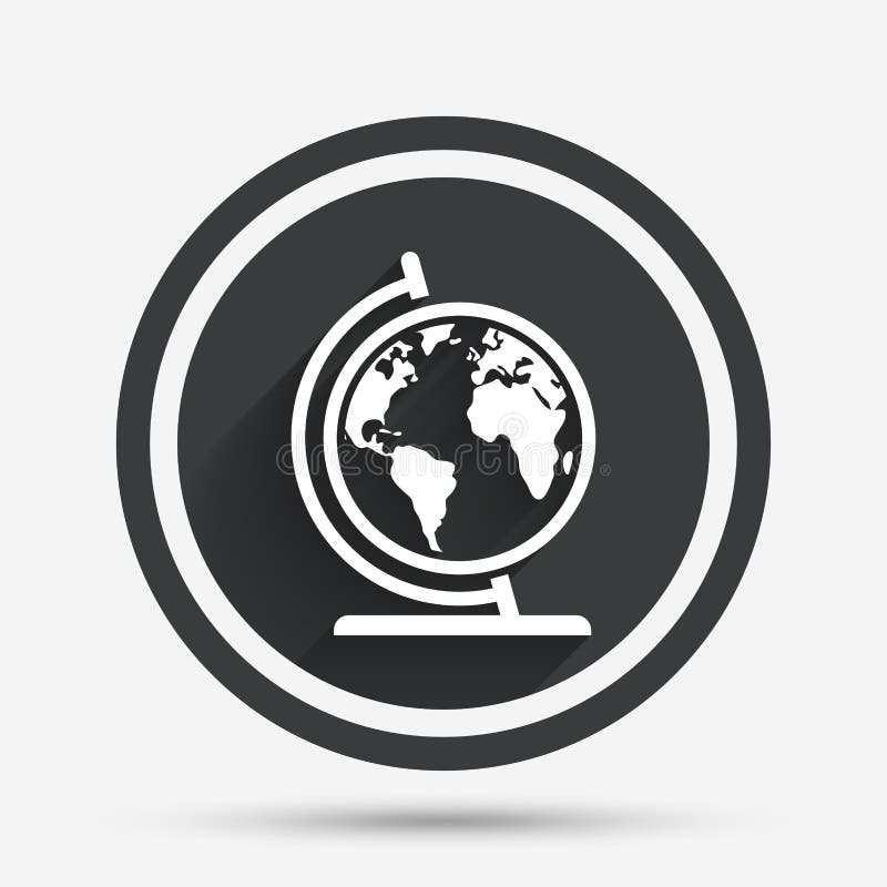 Globe sign icon. World map geography symbol. royalty free illustration