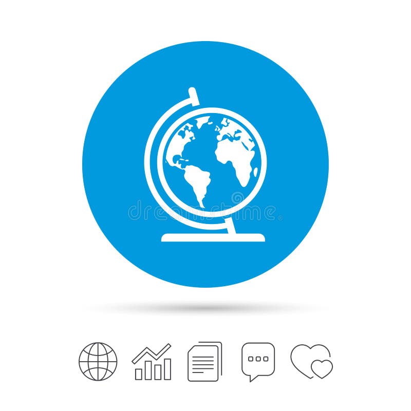 Globe sign icon. World map geography symbol. vector illustration