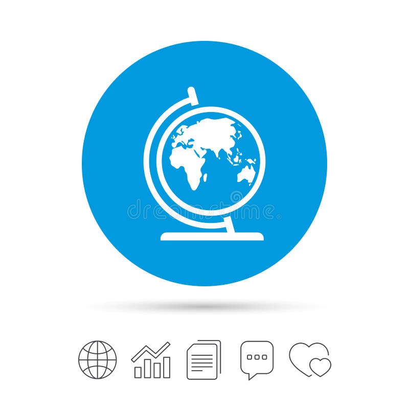 Globe sign icon. World map geography symbol. royalty free illustration