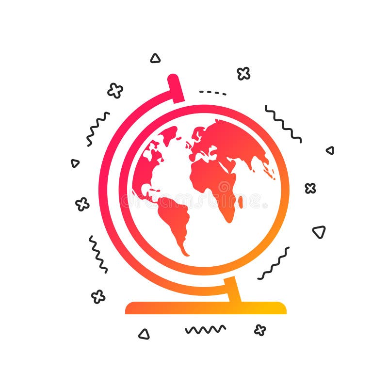 Globe sign icon. World map geography symbol. Vector royalty free illustration