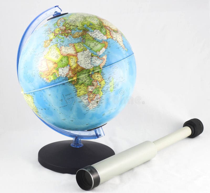 Globe and a spyglass