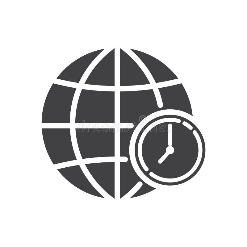 Globe with Timezone Concept Icon. Vector Illustration Decorative Design