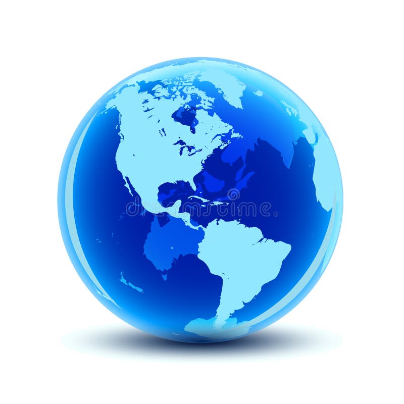 Globe transparent avec les continents bleus - vecteur illustration libre de droits Globe transparent avec les continents bleus - vecteur illustration libre de droits