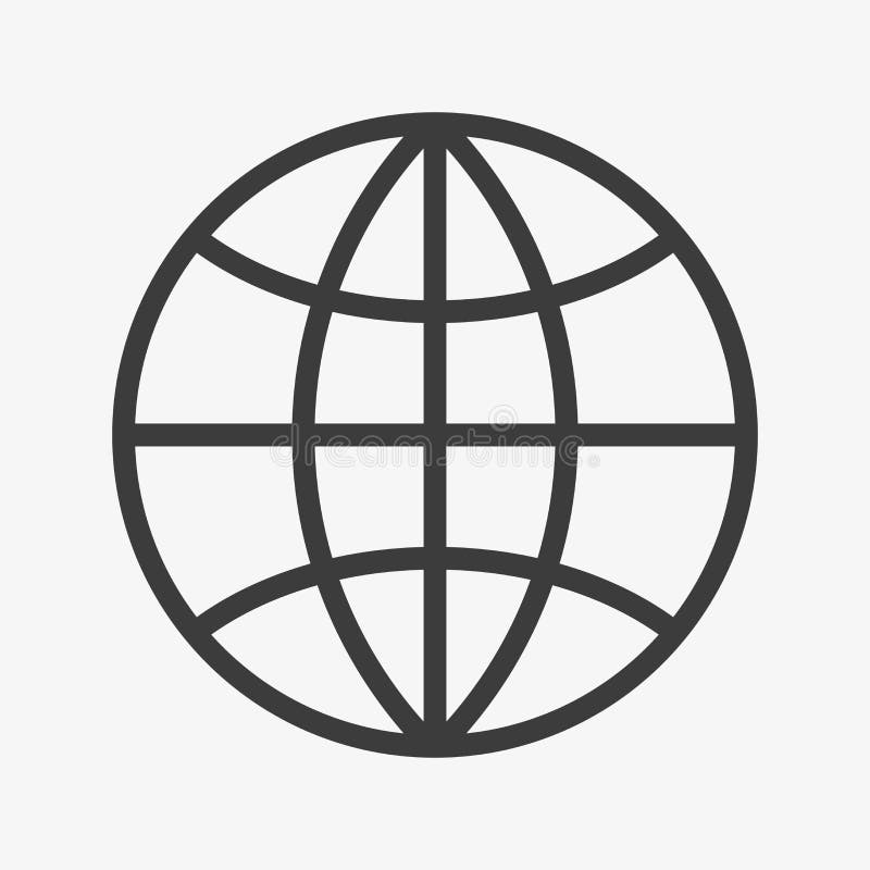 Globe Vector Icon Isolated on White Background Stock Vector