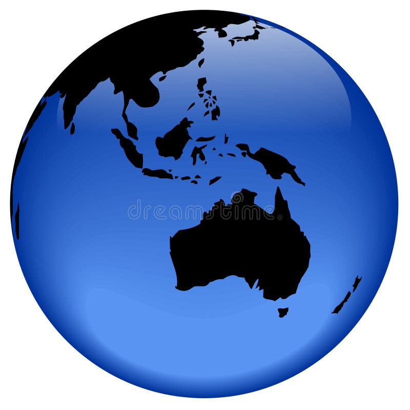 Globe view - Oceania royalty free illustration