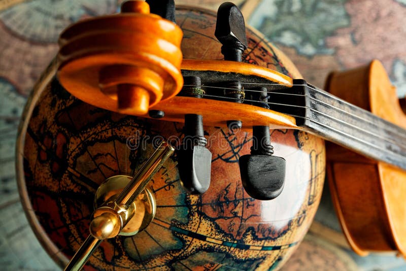 Globe and violin