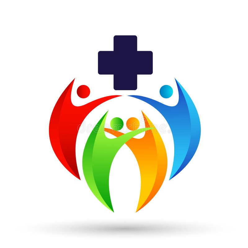 Globe Medical Health Care Cross People Healthy Life Care Logo Design ...