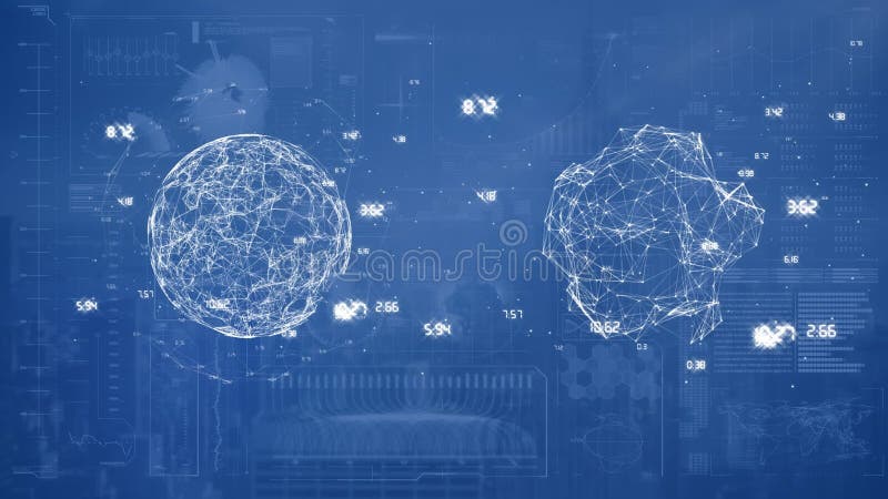 Globes against technology interface background royalty free illustration