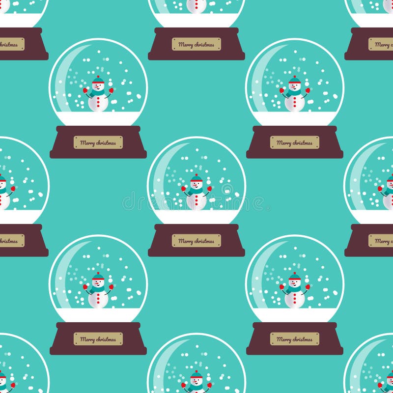 Globi della neve su un fondo blu. Reticolo senza giunte. Buon Natale illustrazione vettoriale Globi della neve su un fondo blu. Reticolo senza giunte. Buon Natale illustrazione vettoriale
