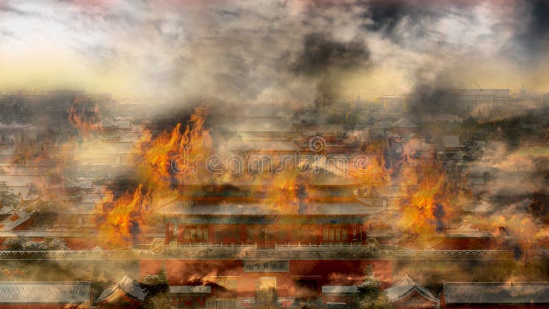 Globle che si scalda problema, città antica su fuoco Globle che si scalda problema, città antica su fuoco