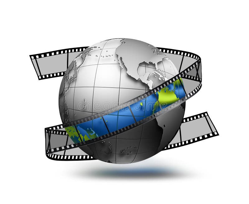 Globo com tira da película ilustração stock Globo com tira da película ilustração stock