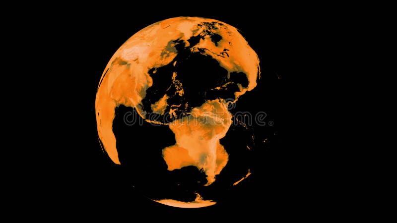 Globo de calentamiento global muestra radiación y temperatura 3d ciclo de animación libre illustration