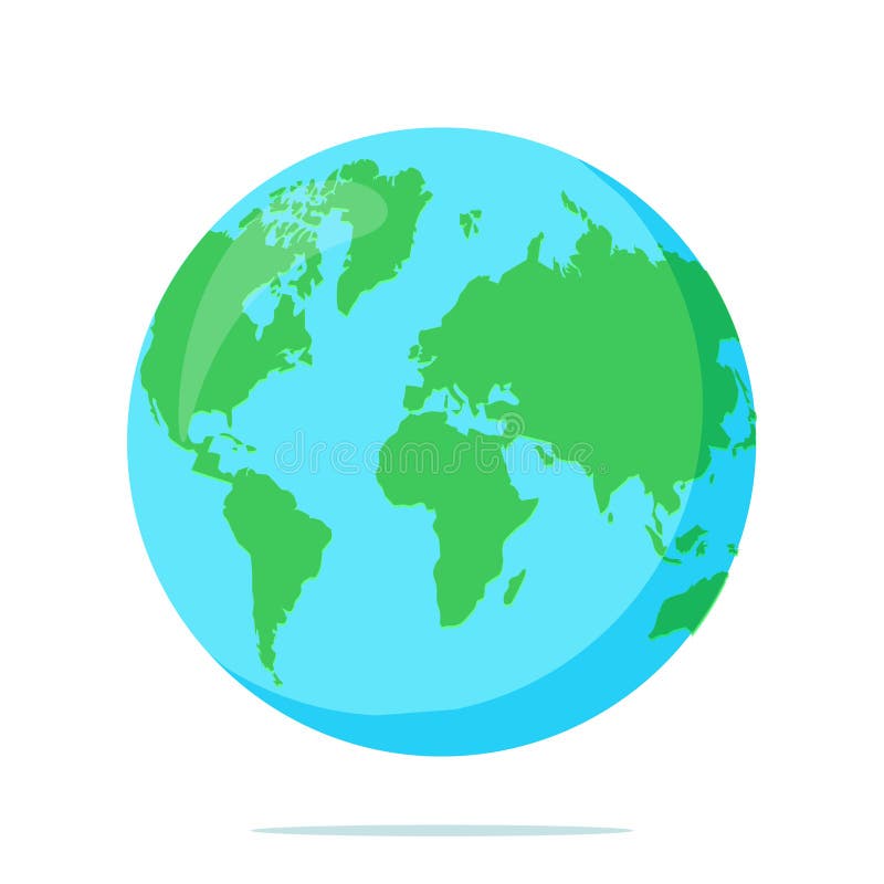 Globo de la tierra aislado en el fondo blanco Icono plano del planeta Ilustración del vector ilustración del vector Globo de la tierra aislado en el fondo blanco Icono plano del planeta Ilustración del vector ilustración del vector