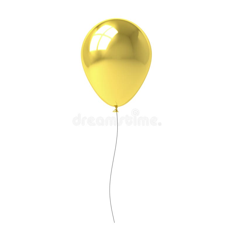 Globo de oro aislado en el fondo blanco con la reflexión de la ventana stock de ilustración