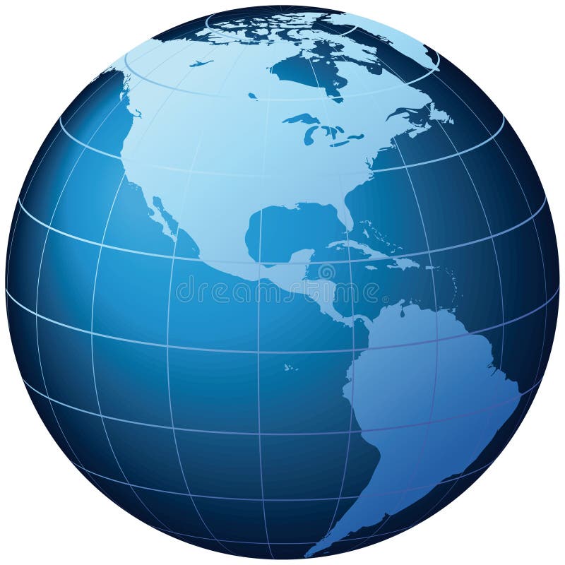Globo del mondo - vista degli S.U.A. - vettore royalty illustrazione gratis Globo del mondo - vista degli S.U.A. - vettore royalty illustrazione gratis