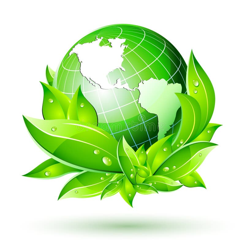 3D Vector Eco Concept with Leafs surrounding the Earth Globe - vector EPS file included. 3D Vector Eco Concept with Leafs surrounding the Earth Globe - vector EPS file included