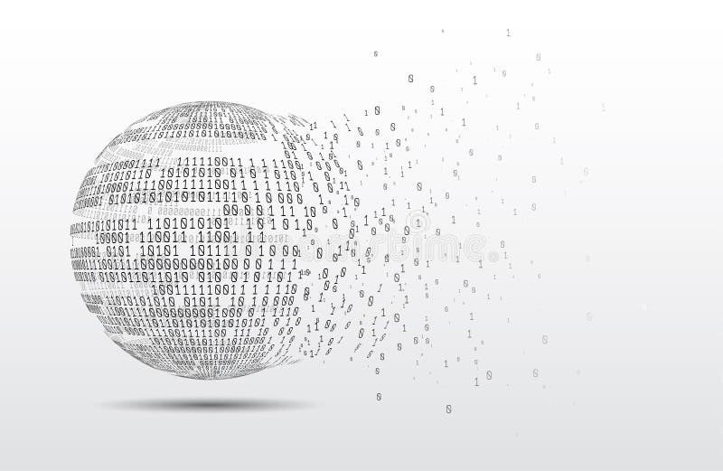 globo di codice binario Pianeta di tecnologia Grandi dati Rete globale Intelligenza artificiale Da caos al sistema