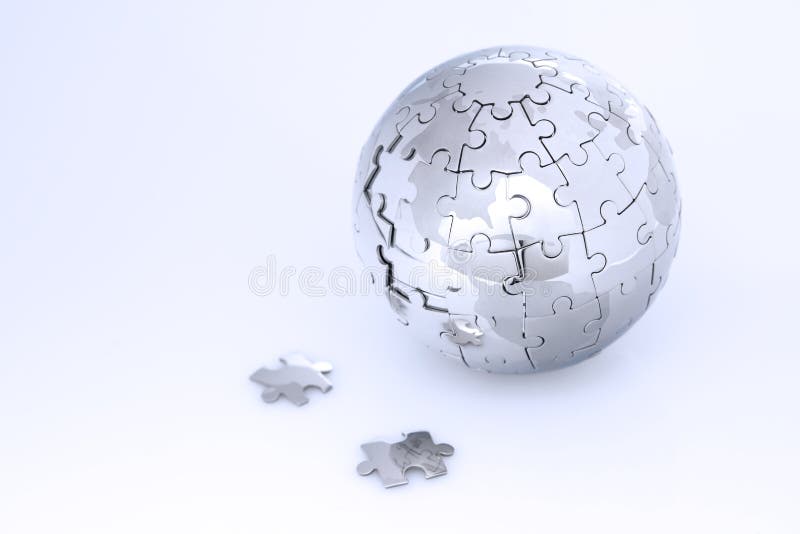 Globo do enigma do metal fotos de stock royalty free Globo do enigma do metal fotos de stock royalty free