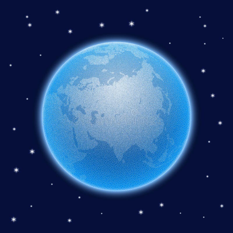 Globo estilizado punteado vector del mundo con la atmósfera libre illustration Globo estilizado punteado vector del mundo con la atmósfera libre illustration