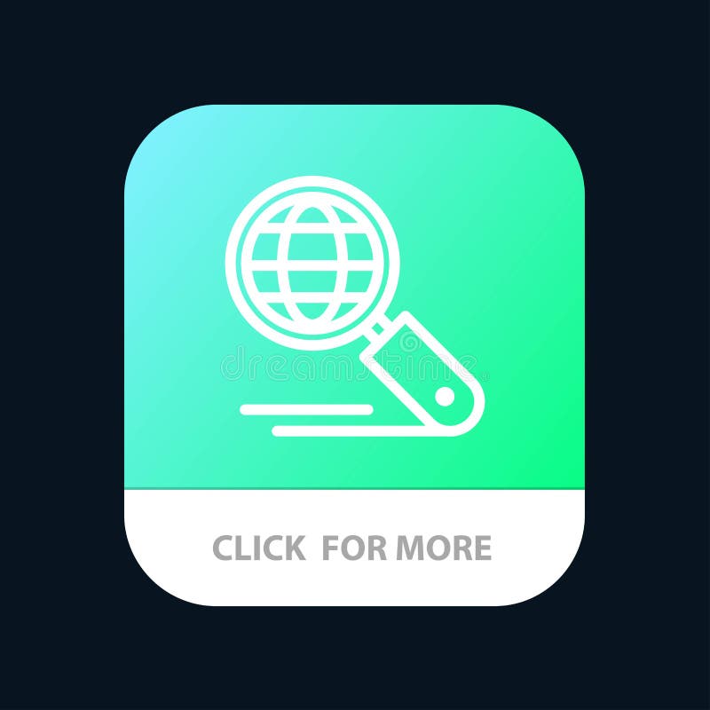 Globo, Internet, busca, Seo Mobile App Button Android e linha versão do IOS ilustração stock Globo, Internet, busca, Seo Mobile App Button Android e linha versão do IOS ilustração stock