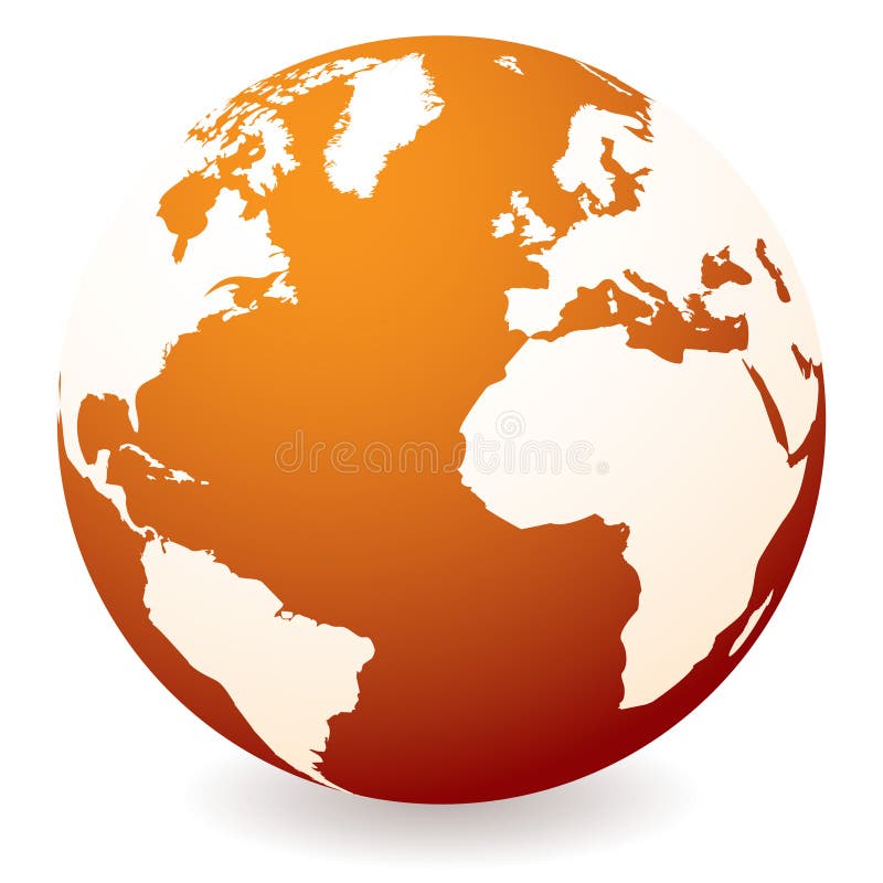 Red hot earth icon showing global warming with drop shadow. Red hot earth icon showing global warming with drop shadow