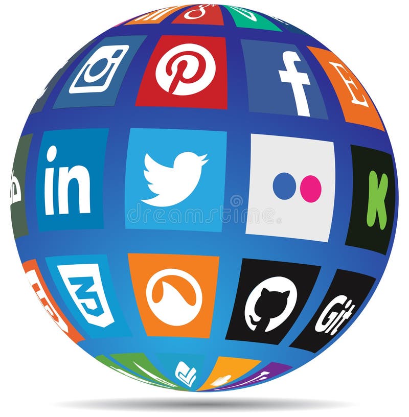 Globo social dos meios ilustração royalty free Globo social dos meios ilustração royalty free