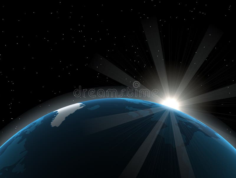 Globo/terra e Sun ilustração do vetor Globo/terra e Sun ilustração do vetor